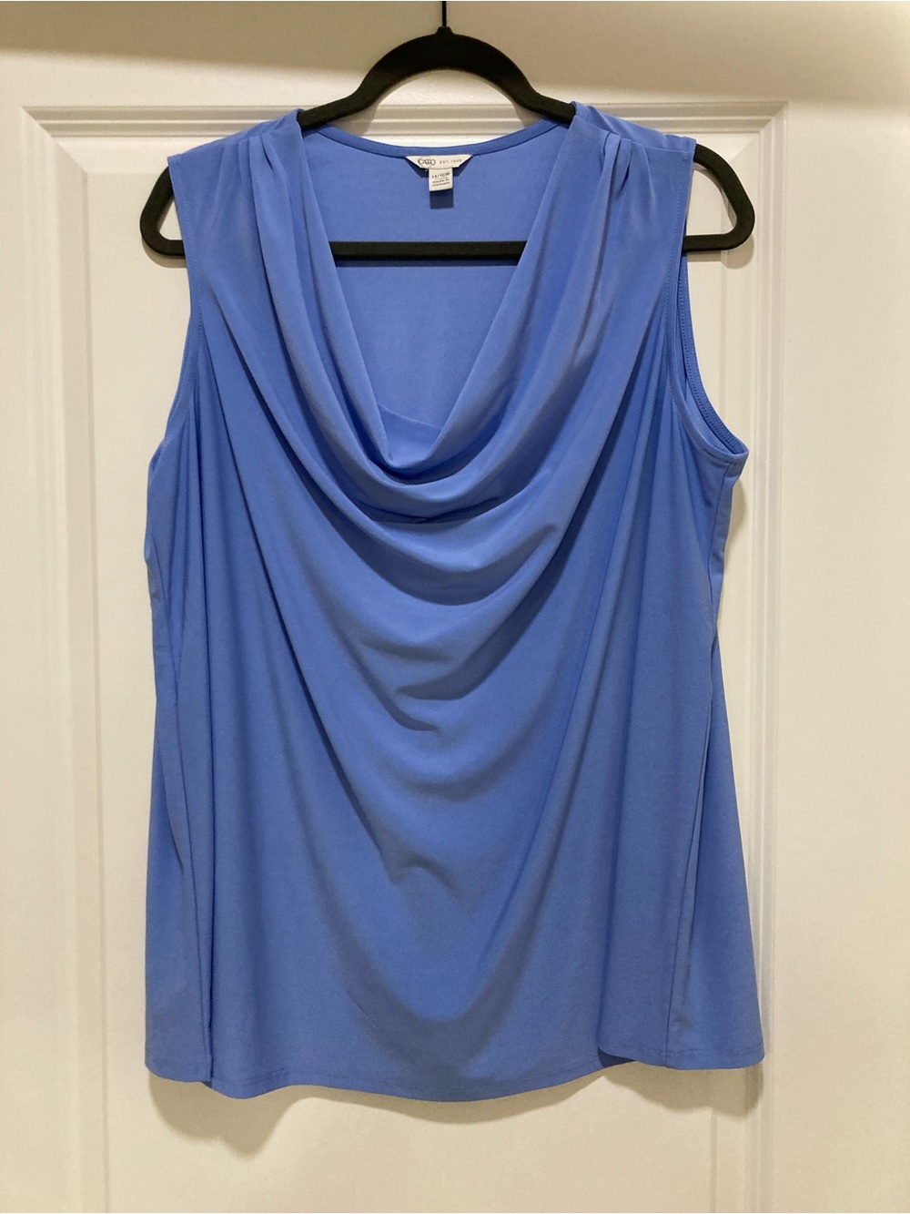Cato Periwinkle Blue Draped Cowl Neck Sleeveless Camisole